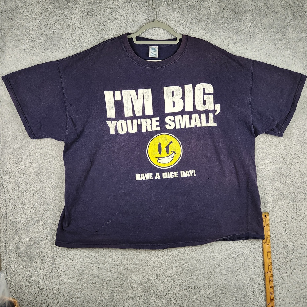 Vintage Im Big Youre Small Shirt Mens 4XL Purple Smiley Face Funny Joke Humor